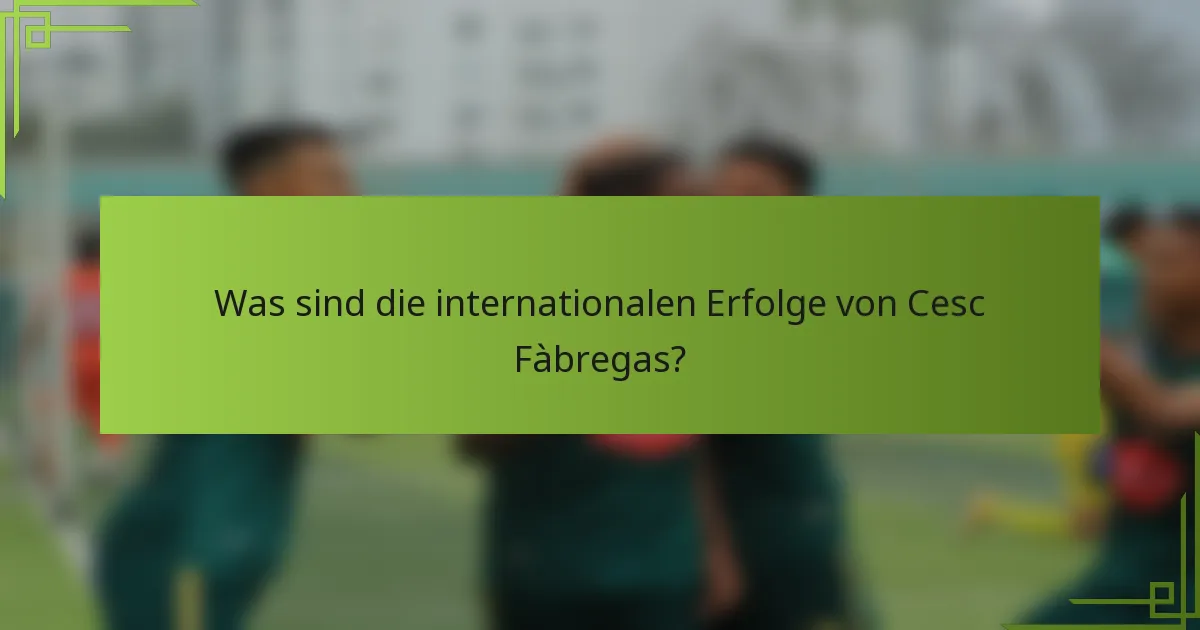 Was sind die internationalen Erfolge von Cesc Fàbregas?