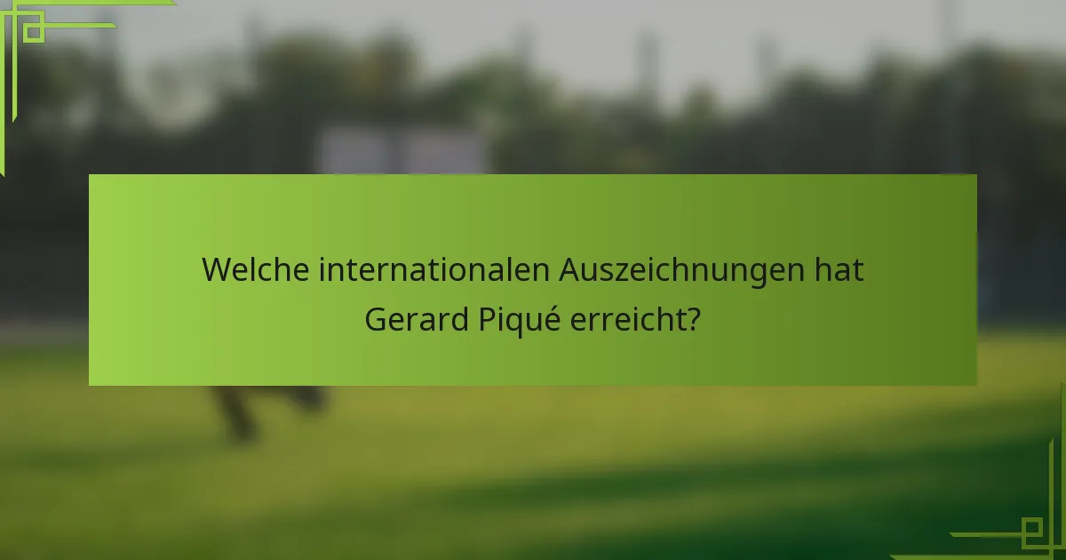 Welche internationalen Auszeichnungen hat Gerard Piqué erreicht?