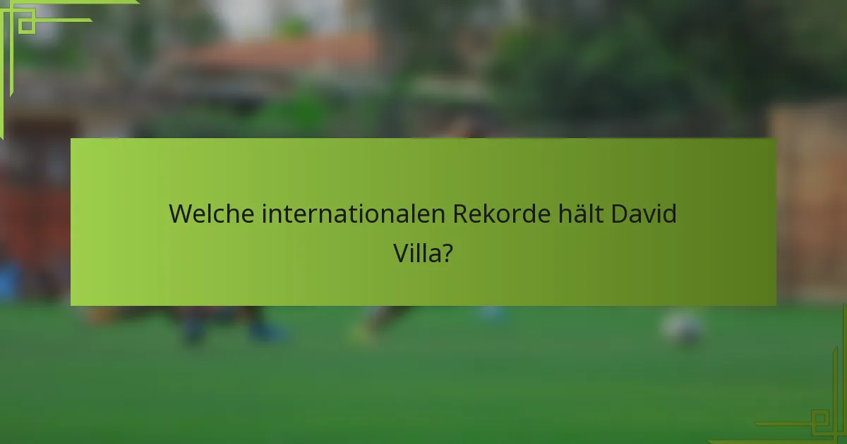 Welche internationalen Rekorde hält David Villa?