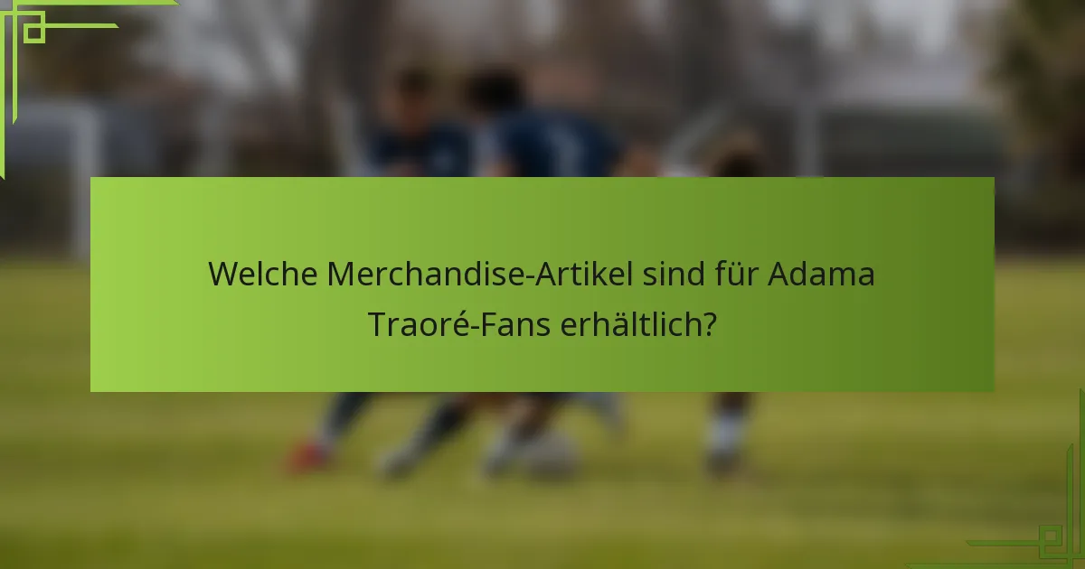 Welche Merchandise-Artikel sind für Adama Traoré-Fans erhältlich?