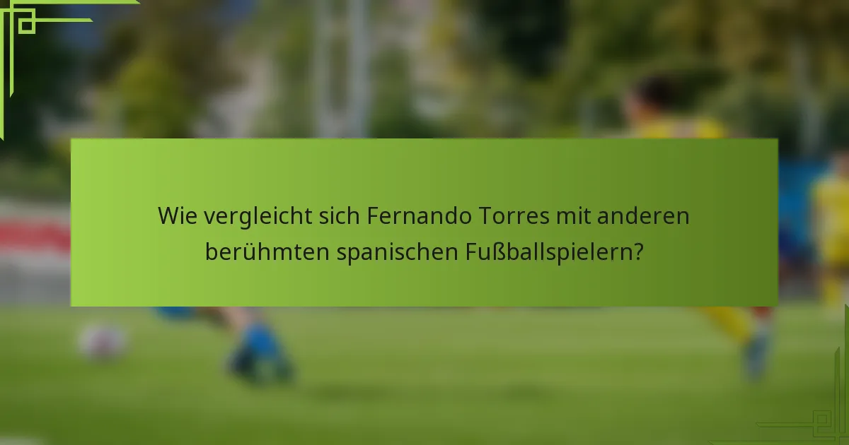Wie vergleicht sich Fernando Torres mit anderen berühmten spanischen Fußballspielern?